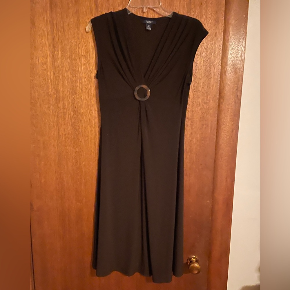 Chaps brown sleeveless dress.